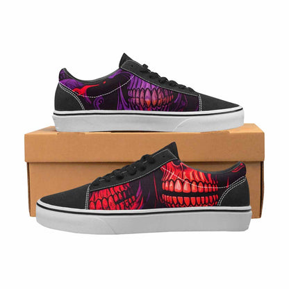 WOMEN'S Red + Purple Skeletons Lace-Up Canvas Vibrant Chaos Sneakers