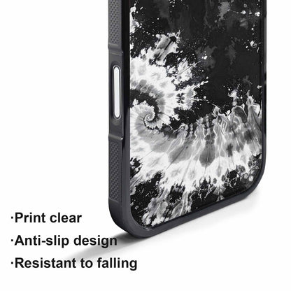 iPhone 17 Pro Case — Tie Dye Acid Wash Black Tie, Custom Print Case Cover
