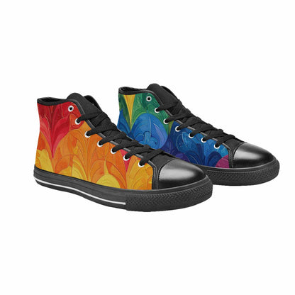 MEN'S Rainbow Pride Flag High Top Canvas Vivid Shoes