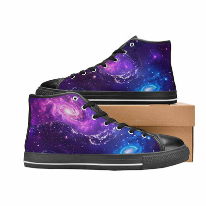 WOMEN'S Galaxy Snake Print High Top Canvas Y2K Custom Sneakers