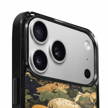iPhone 17 Pro Max Case — Military Camo Texture Combined Gothic Skulls, Custom Art Phone Cover