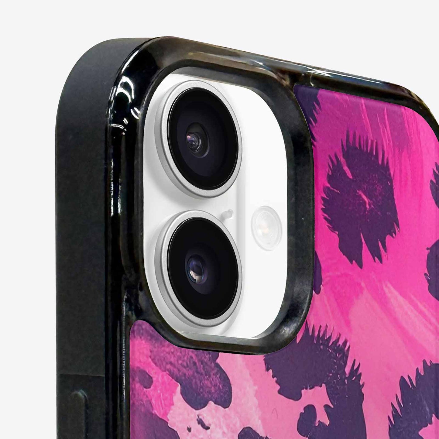 iPhone 16 Case — Leopard Neon Pink Teal Airbrush, Custom Designed Case Cover