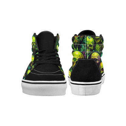 MEN'S Skulls High Top Canvas Custom Fashion Neon Fantasy Custom Streetwear Shoes