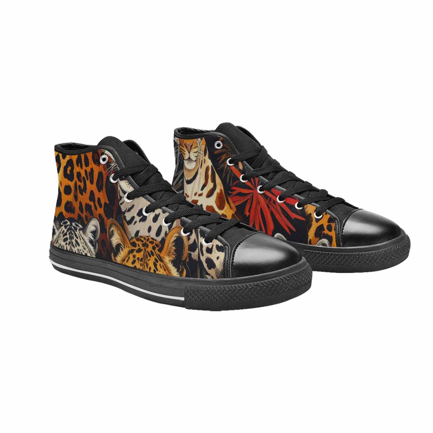 WOMEN'S Animal Print High Top Canvas Dark Academia Sneakers