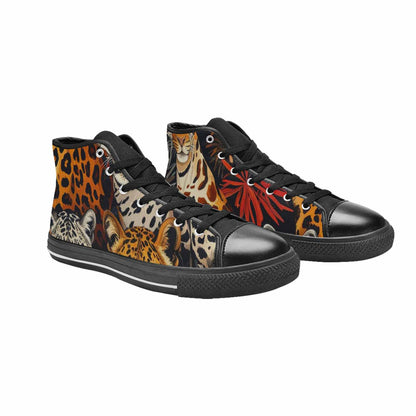 WOMEN'S Animal Print High Top Canvas Dark Academia Sneakers