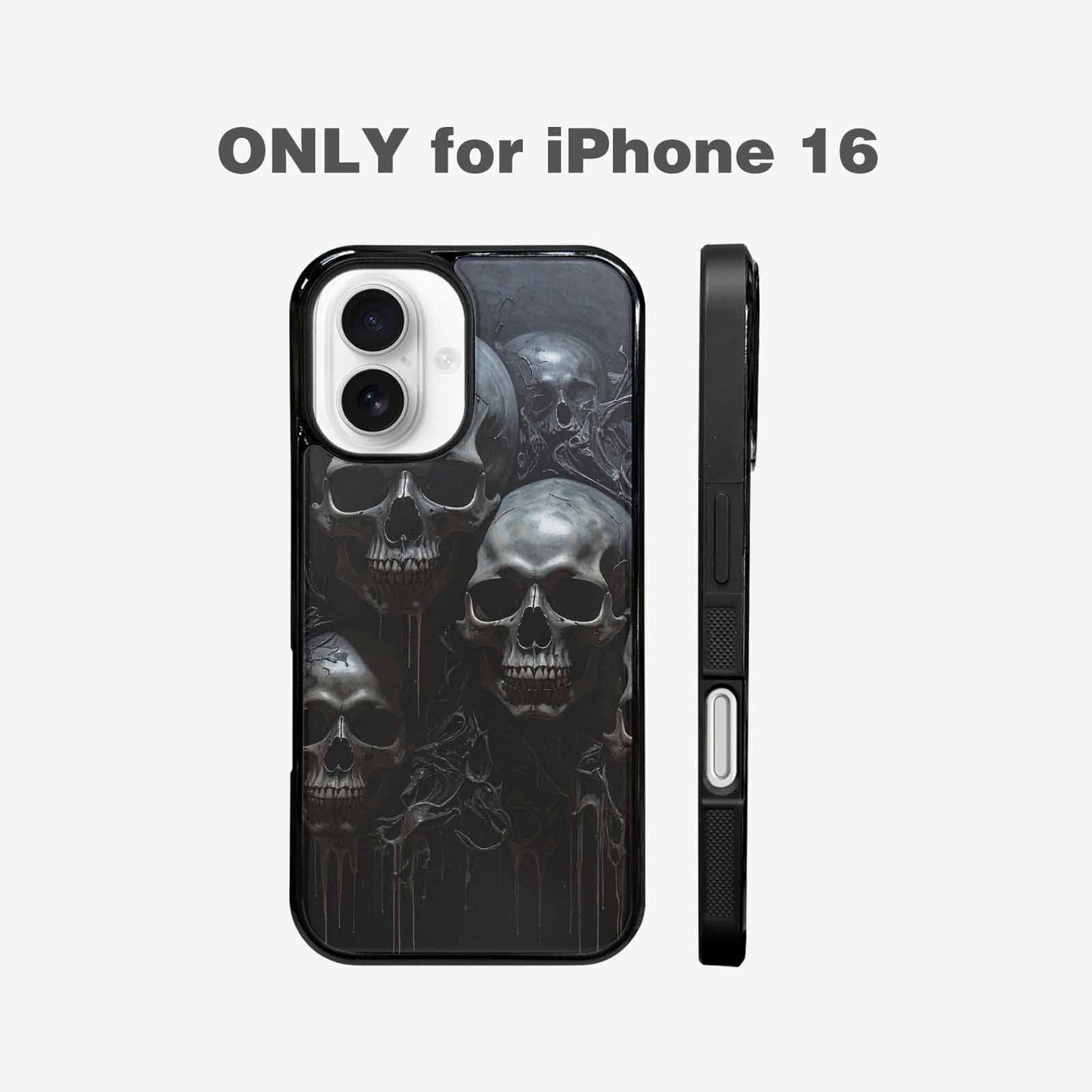 iPhone 16 Case — Grey Dark Black And Grey Tones, Custom Made Phone Cover
