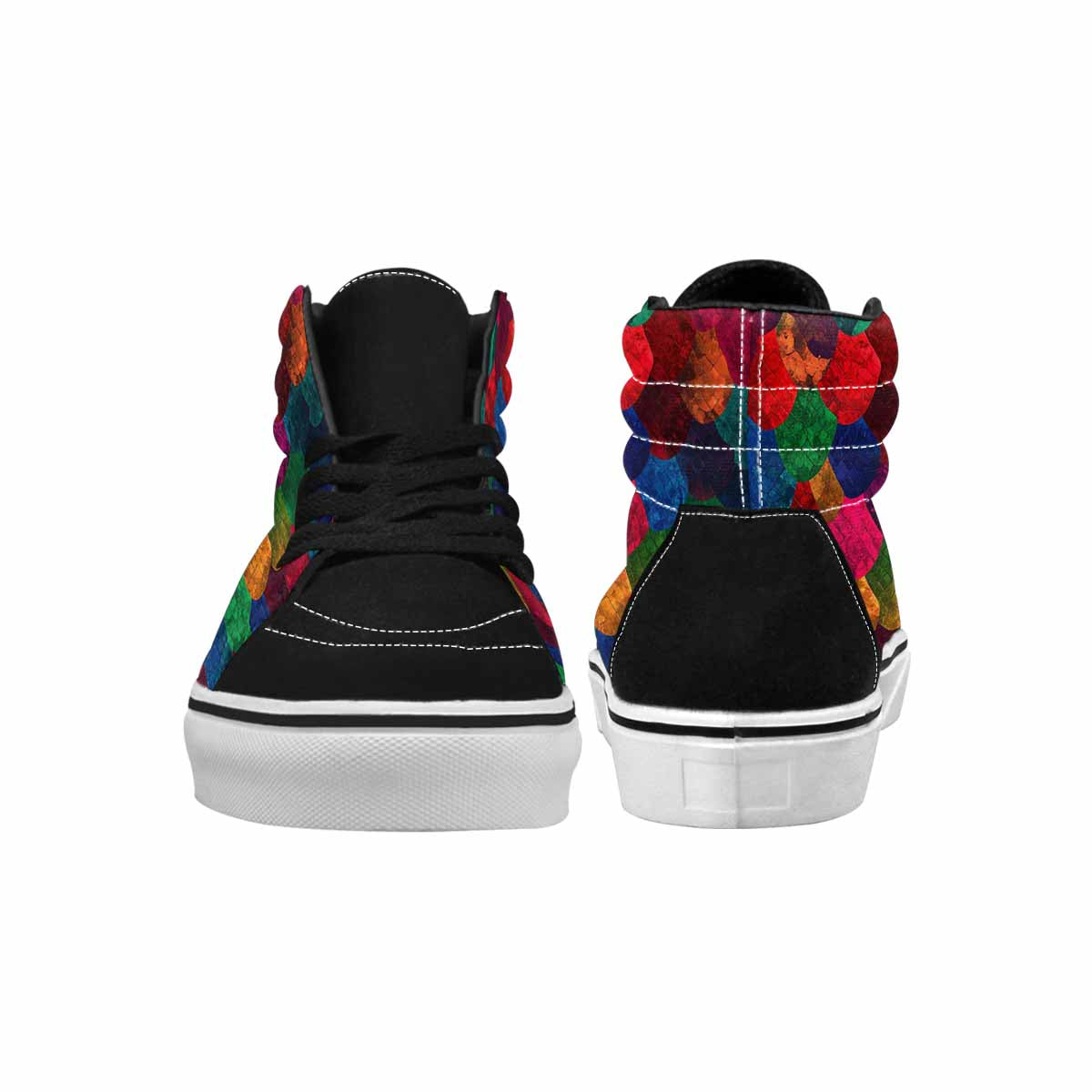 MEN'S Dark Snake Print High Top Canvas Neon Fantasy Custom Shoes