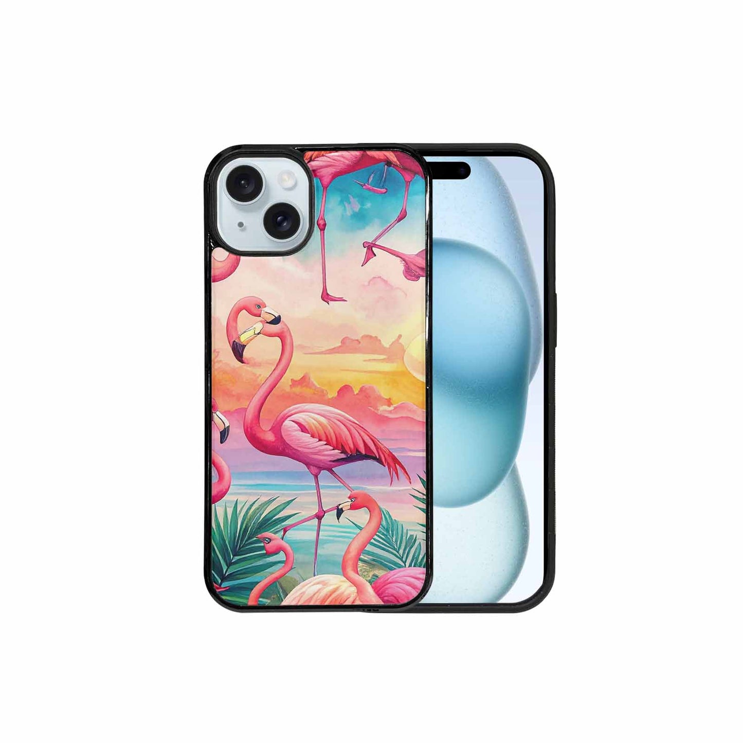 iPhone 15 Plus Case — Flamingo Tropical Flamingo Tropical Pattern Hundreds, Custom Phone Case