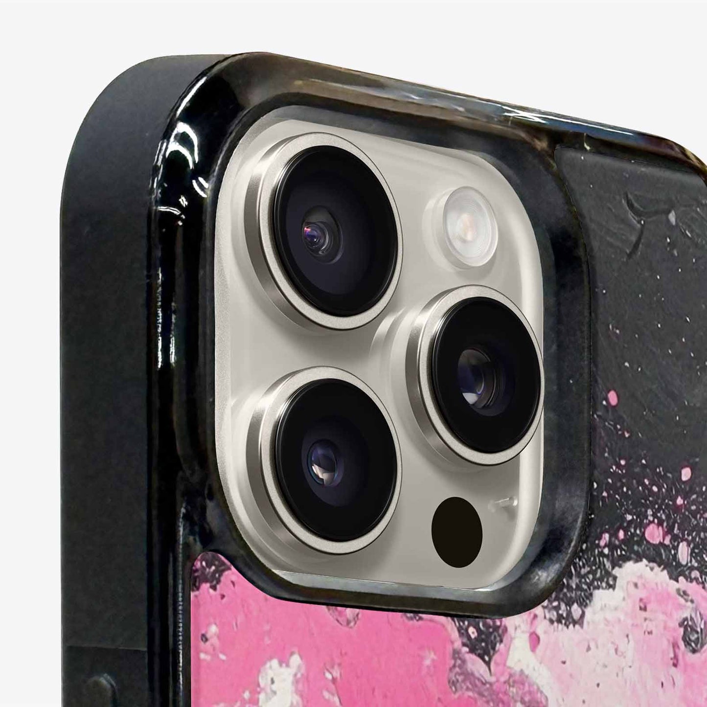 iPhone 15 Pro Max Case — Van Gogh Swirl Black Pink Ink, Custom Printed Phone Case