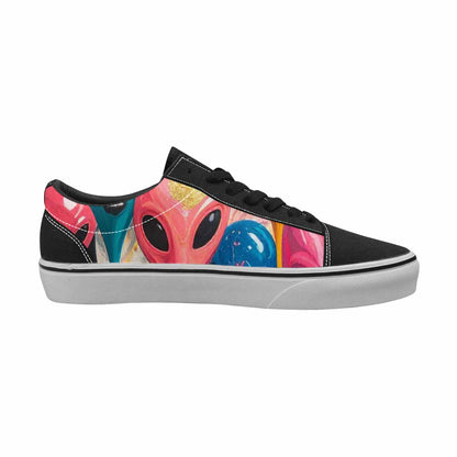 WOMEN'S Aliens  Marble Aliens Lace-Up Canvas Wallpaper Art Sneakers