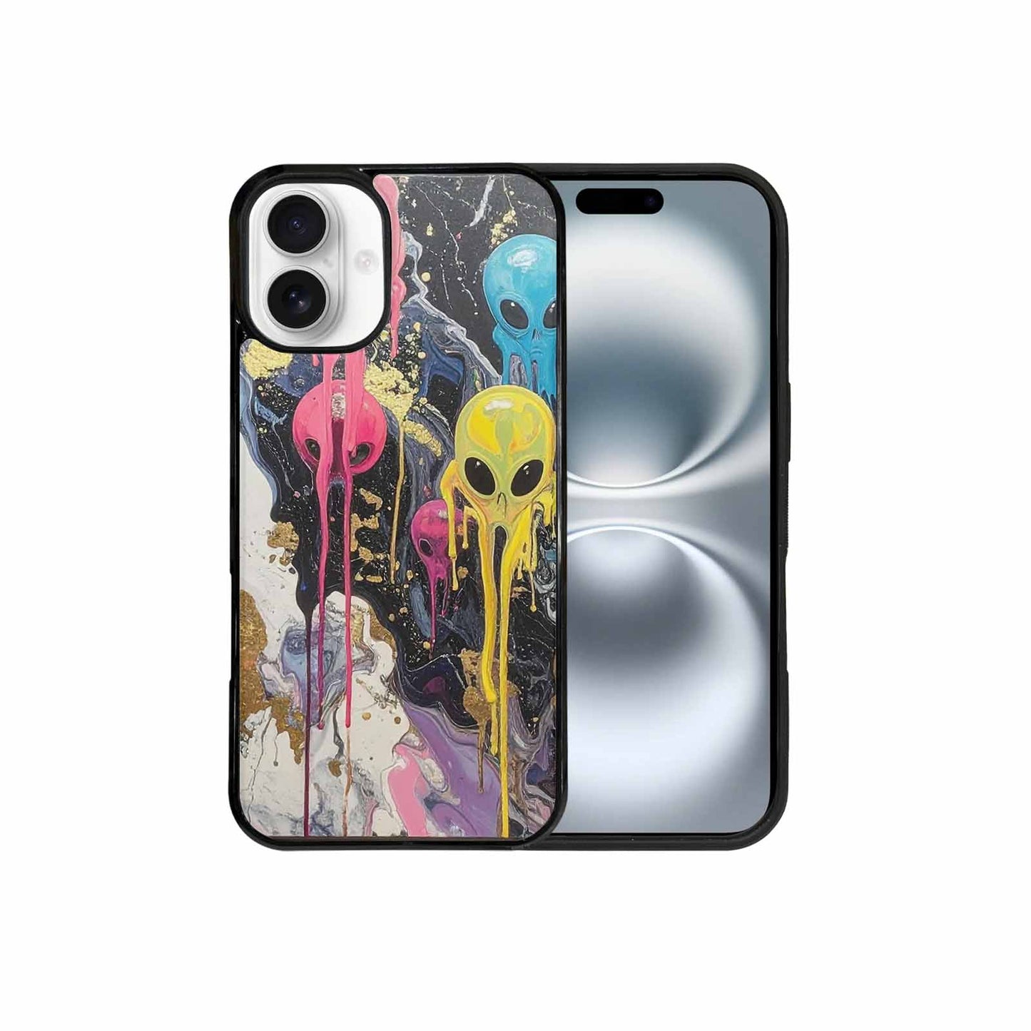 iPhone 16 Plus Case — Aliens Marblemelting Aliens Pa Mif, Custom Made Phone Cover