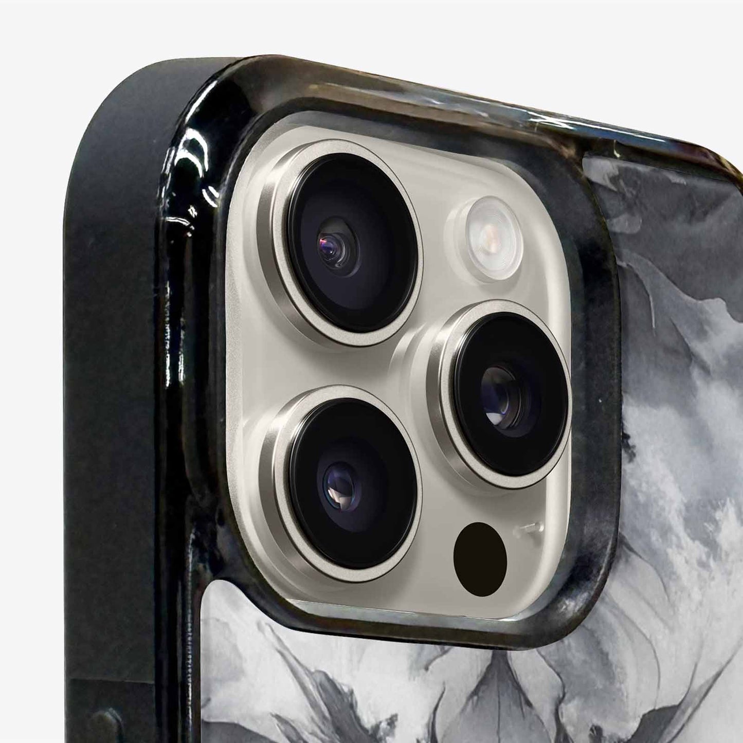 iPhone 16 Pro Case — Tie Dye Black And Gray Blended, Custom Printed Phone Case