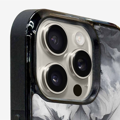 iPhone 16 Pro Case — Tie Dye Black And Gray Blended, Custom Printed Phone Case