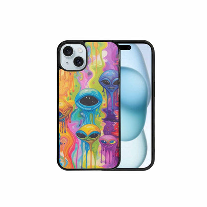 iPhone 15 Plus Case — Aliens Tie Dyemelting Aliens P Bod, Custom Phone Case