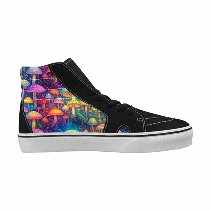MEN'S Rainbow Drip Mushrooms High Top Canvas Cottagecore Sneakers