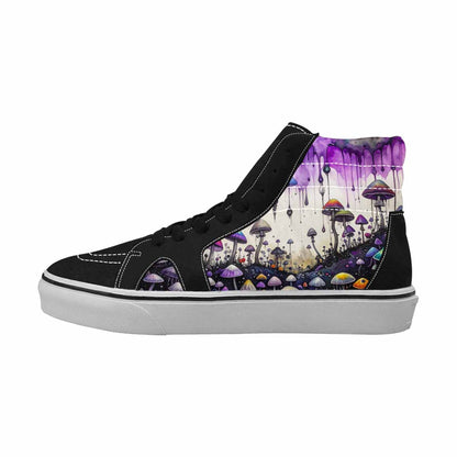 MEN'S Rainbow Drip Mushrooms High Top Canvas Neon Fantasy Shoes