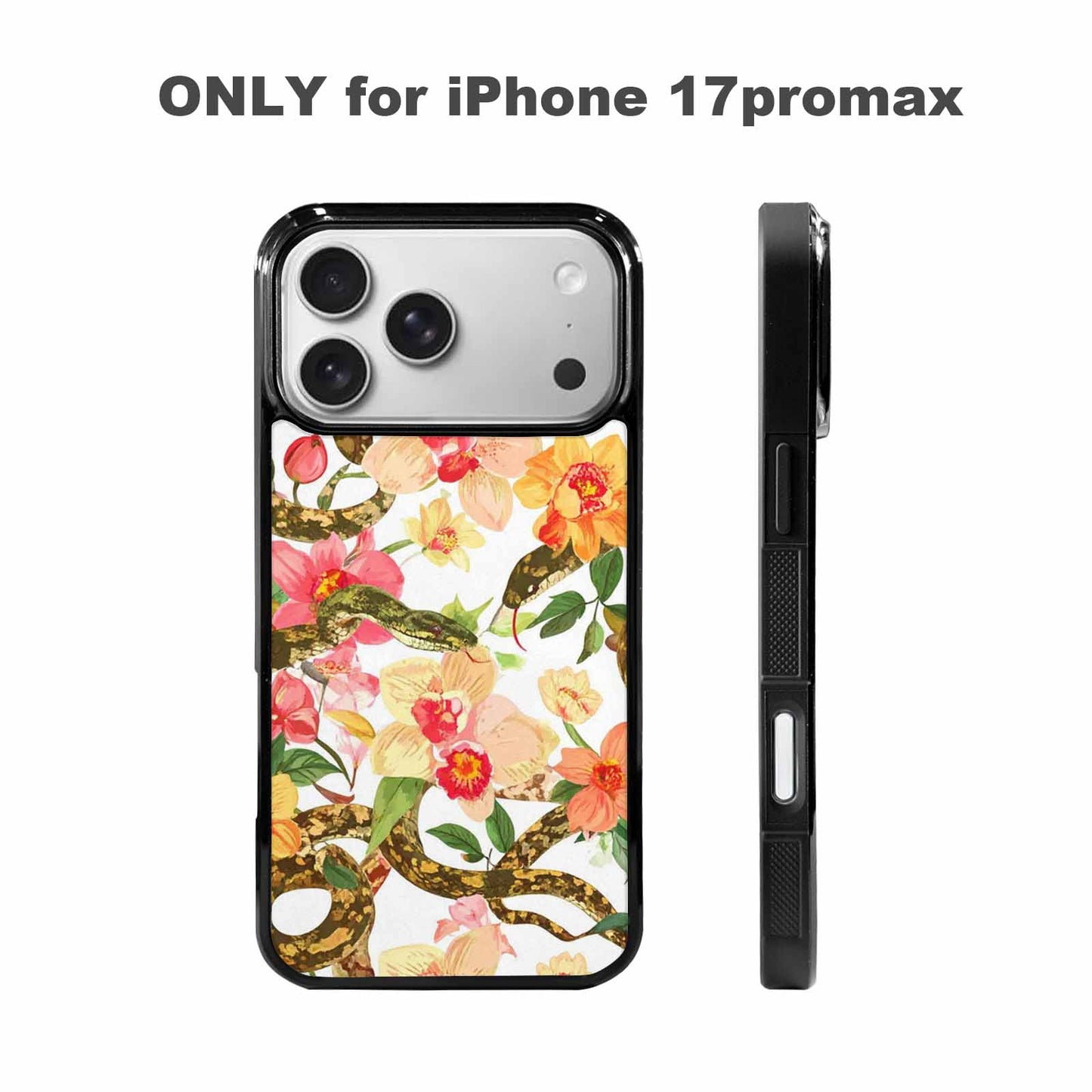 iPhone 17 Pro Max Case — Snakes Print Floral Seamless Floral, Custom Art Phone Cover