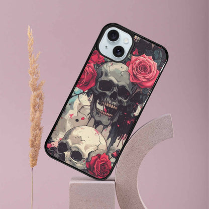 iPhone 15 Plus Case — Skulls And Roses Skulls And Roses, Customized Protective Case