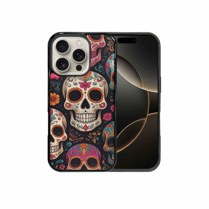 iPhone 16 Pro Case — Smaller Skulls Overlapping Seamless Pattern Of, Personalized Phone Case
