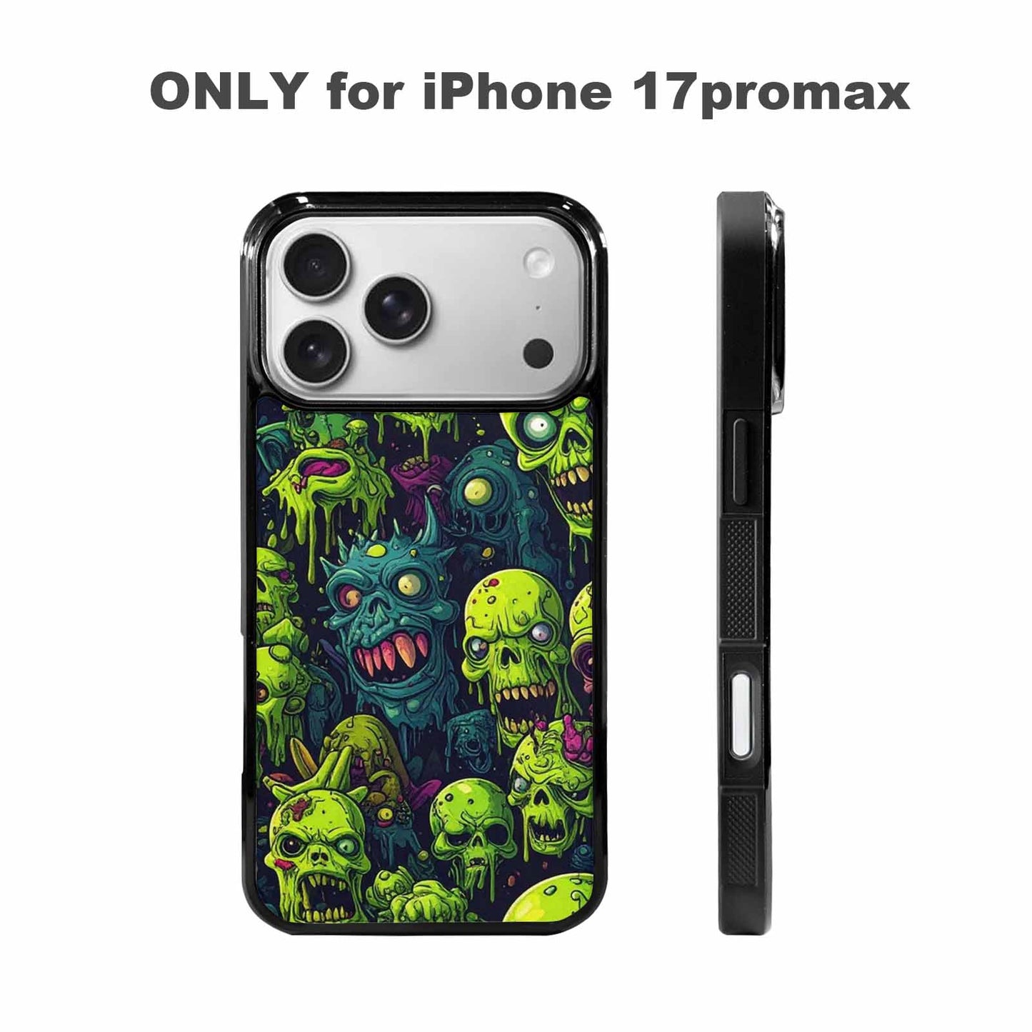iPhone 17 Pro Max Case — Toxic Radioactive Creature Pattern Original Art, Original Design Phone Case