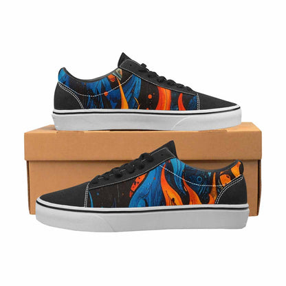 WOMEN'S Flame Burst Lace-Up Canvas Aesthetic Custom Shoes