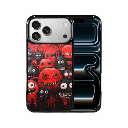 iPhone 17 Pro Max Case — Black &amp; Red Ink Cartoon Cute, Custom Printed Phone Case