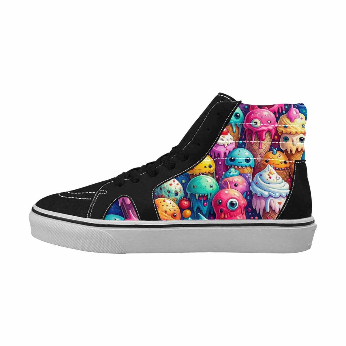 MEN'S Melting Ice Cream Monster High Top Canvas Cottagecore Sneakers