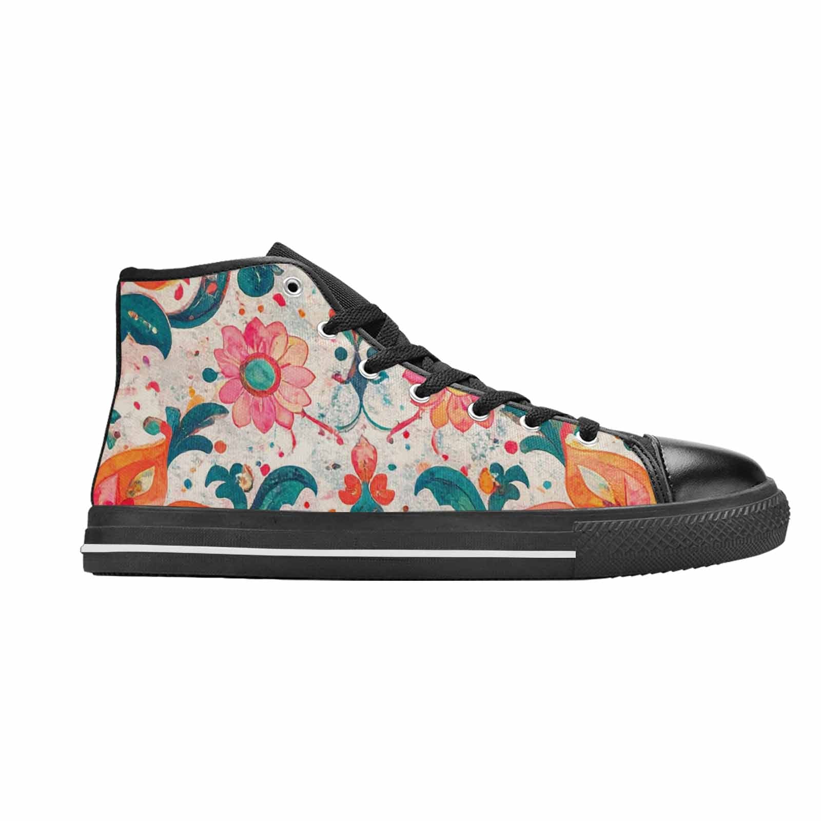 MEN'S Marble Floral High Top Canvas Aesthetic Sneakers