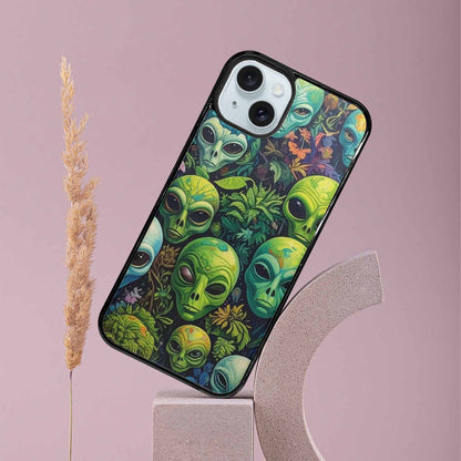 iPhone 15 Plus Case — Aliens Pattern Hundreds Of Sma Ajm, Custom Phone Case