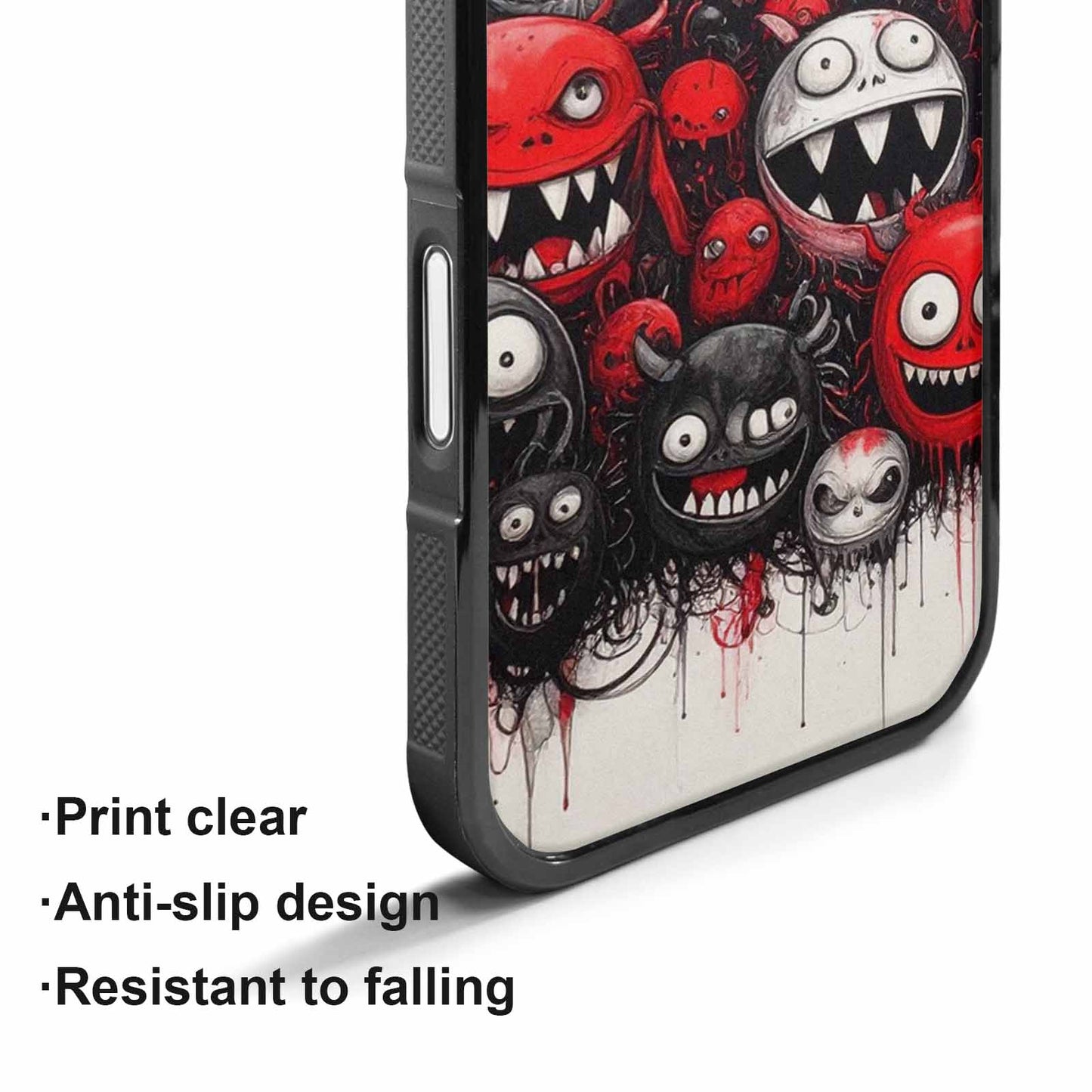 iPhone 17 Case — Black &amp; Red Ink Cartoon Cute, Custom Phone Case