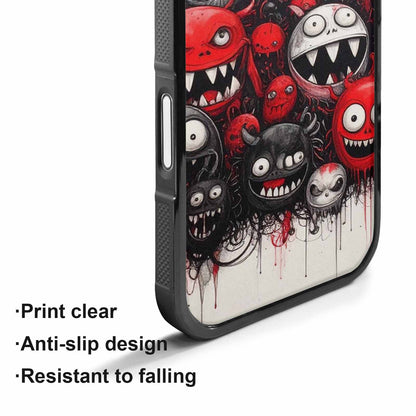 iPhone 17 Case — Black &amp; Red Ink Cartoon Cute, Custom Phone Case