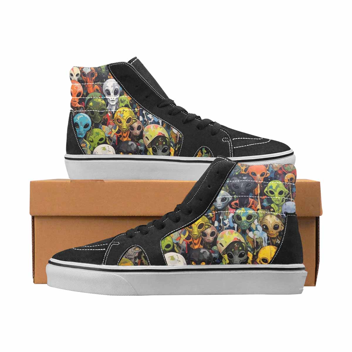 WOMEN'S Camo High Top Canvas Streetwear Wallpaper Art Sneakers