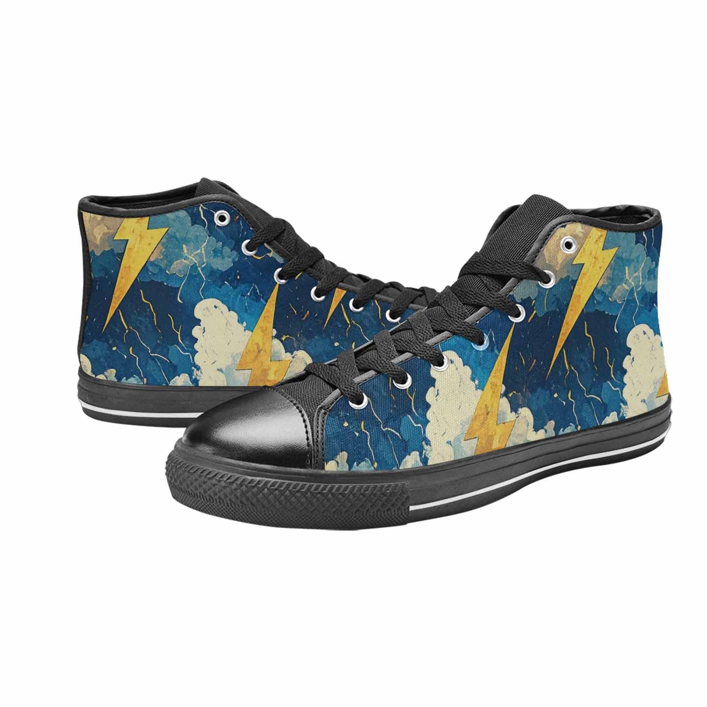 MEN'S Lightning Bolt High Top Canvas Cottagecore Custom Shoes