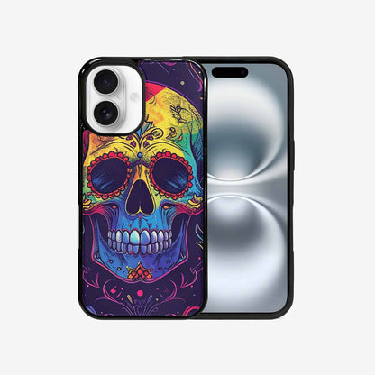 iPhone 16 Case — Pride Flag Skulls Seamless Pattern Vibrant, Original Design Phone Case