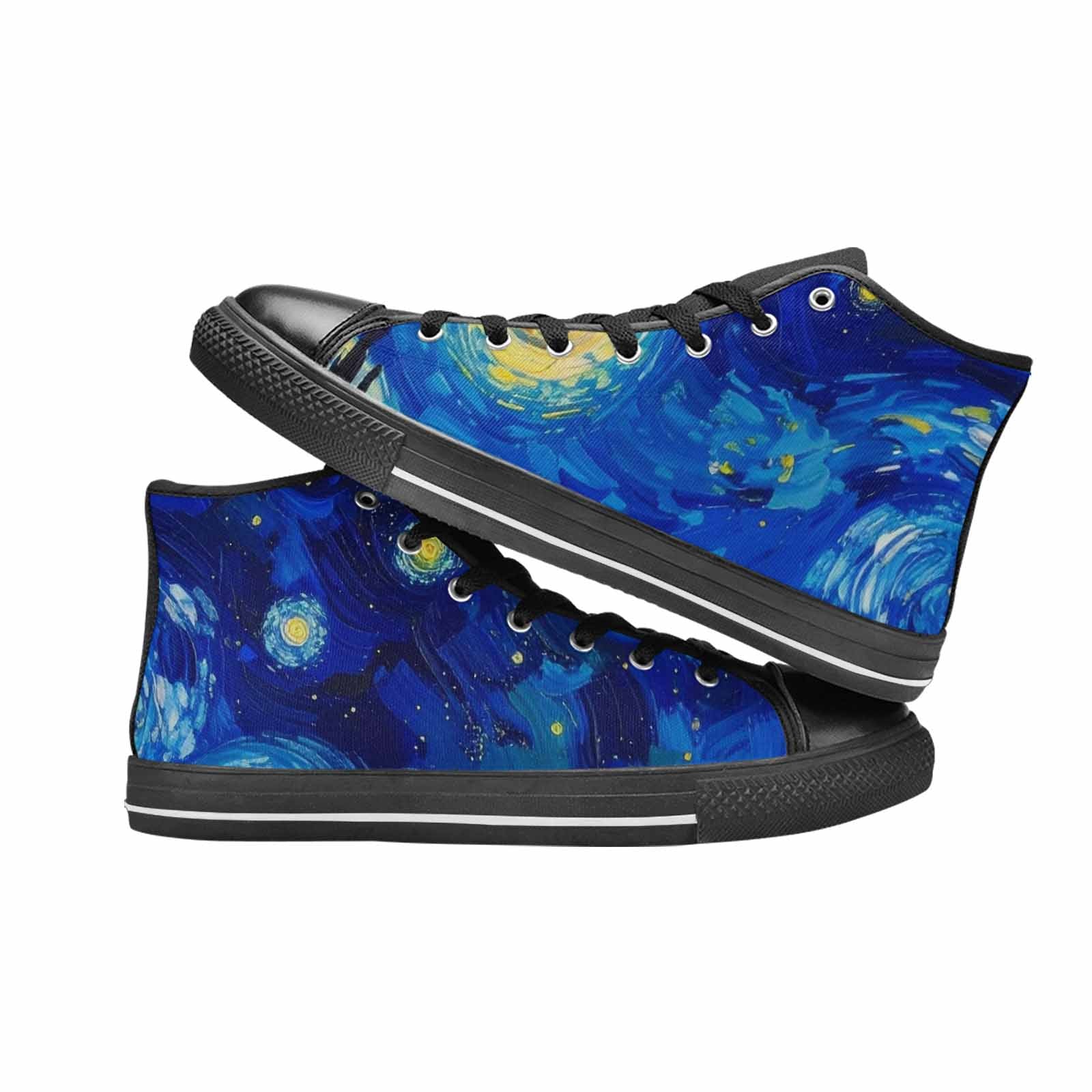 WOMEN'S Starry Night Van Gogh High Top Canvas Aesthetic Custom Shoes