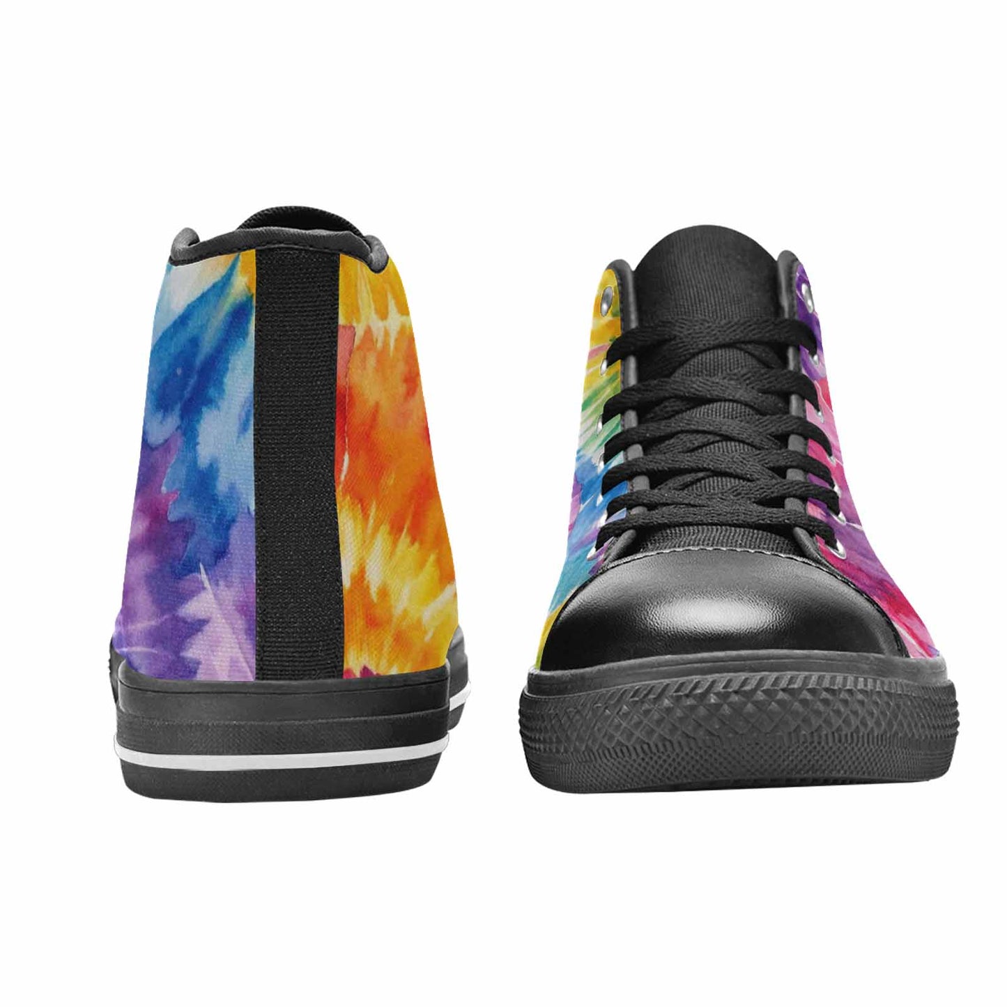 MEN'S Tie Dye Swirl High Top Canvas Neon Fantasy Custom Shoes