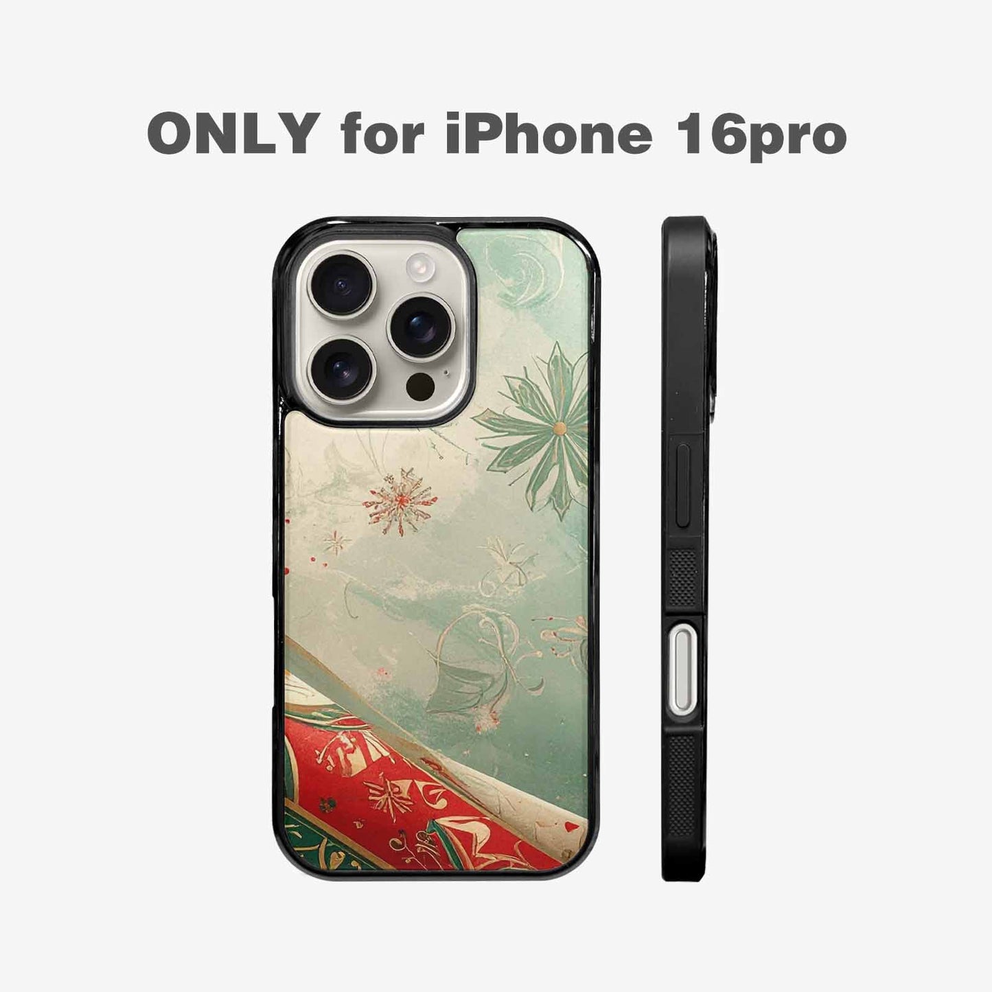 iPhone 16 Pro Case — Christmas Wrapping Paper Pattern Art Wallpaper, Customized Protective Case