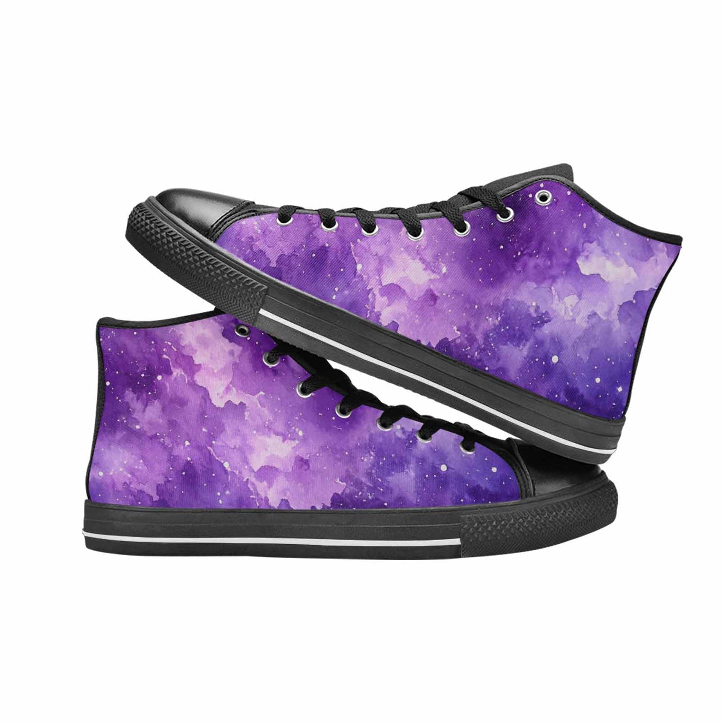 MEN'S Galaxy Art - High Top Canvas Vibrant Chaos Custom Shoes