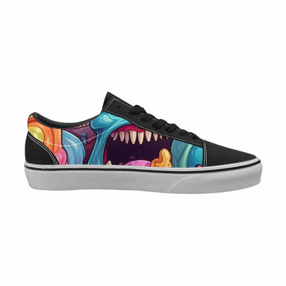 WOMEN'S Ice Cream Monsters  Lace-Up Canvas Wallpaper Art Sneakers