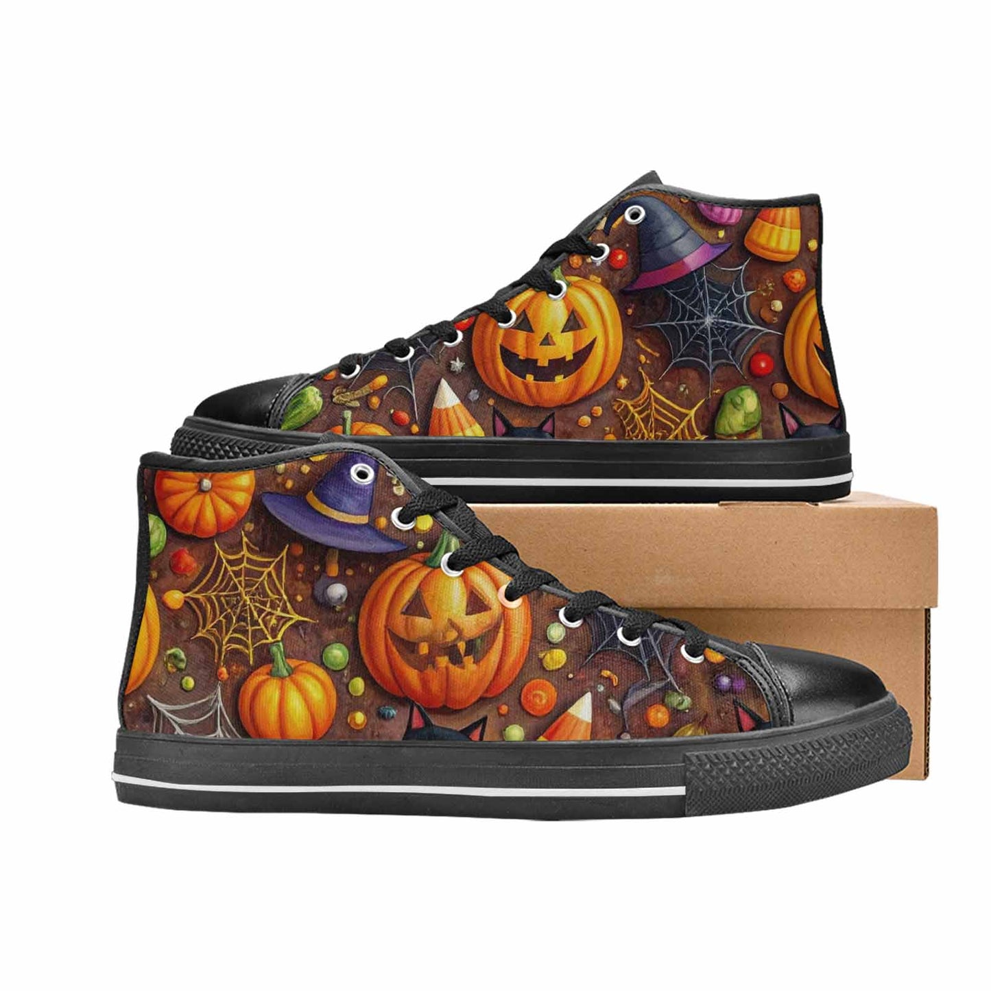 MEN'S Halloween High Top Canvas Wallpaper Art Sneakers