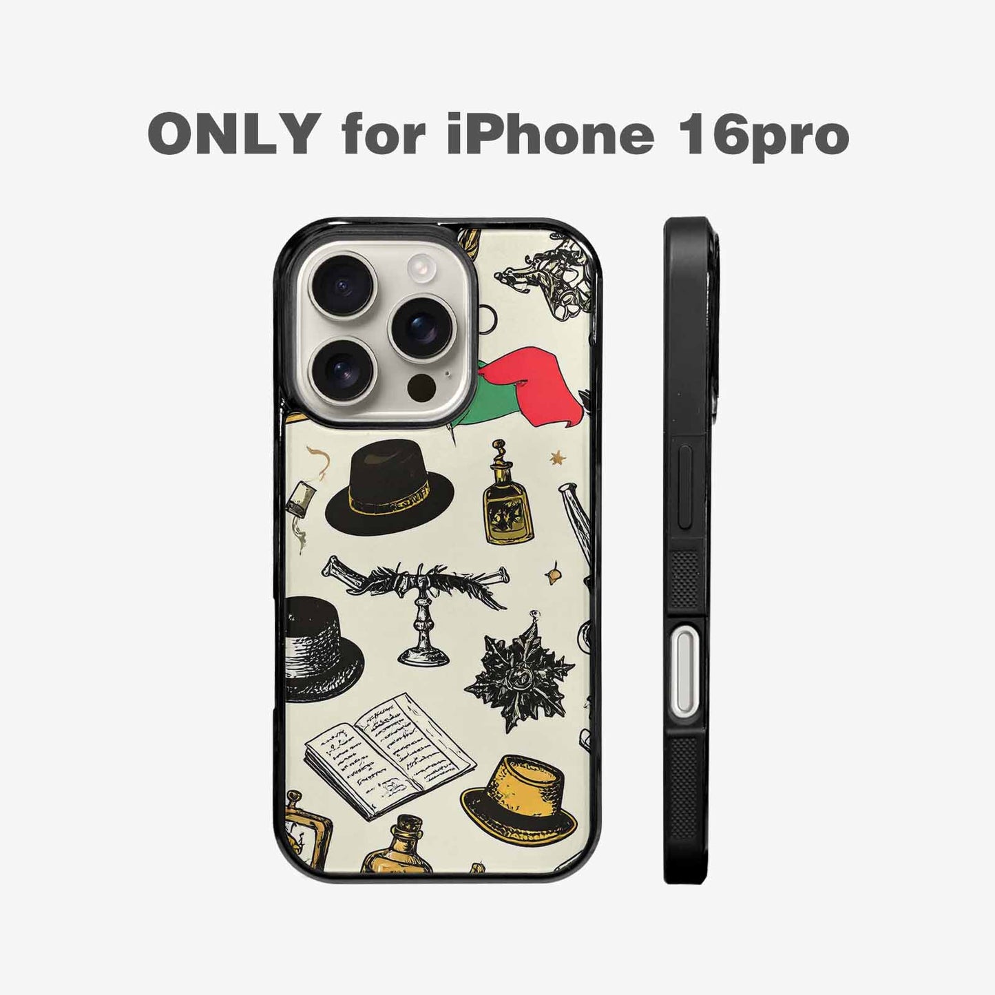 iPhone 16 Pro Case — Noir Spy Silhouette Pen Ink Noir, Custom Designed Case Cover