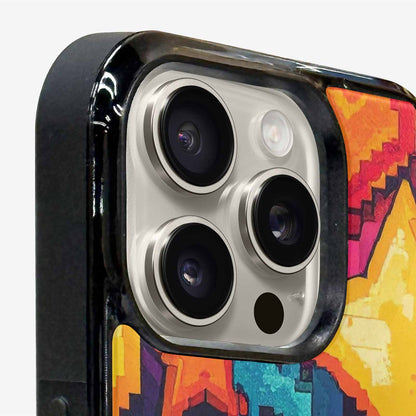 iPhone 16 Pro Case — Pixel Art 8 Bit Burst Pattern, Custom Print Case Cover