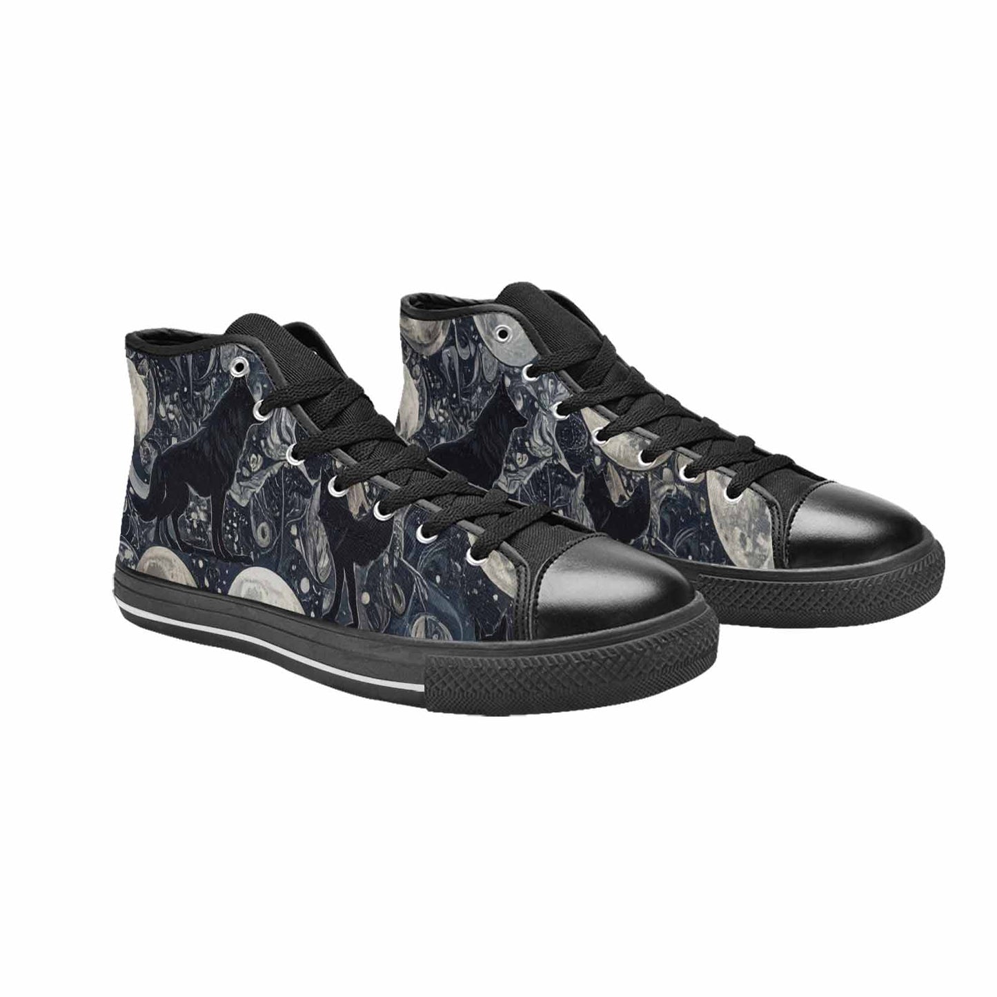 WOMEN'S Wolves Everywhere Collage High Top Canvas Wallpaper Art Custom Shoes