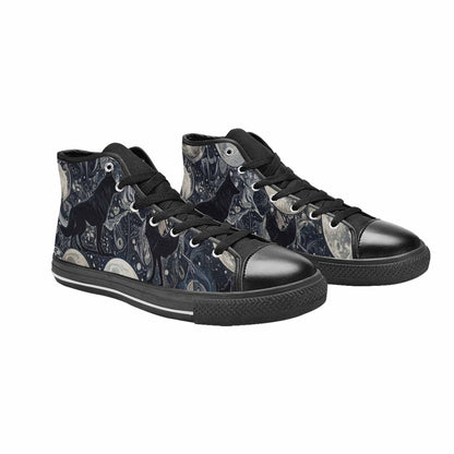 WOMEN'S Wolves Everywhere Collage High Top Canvas Wallpaper Art Custom Shoes