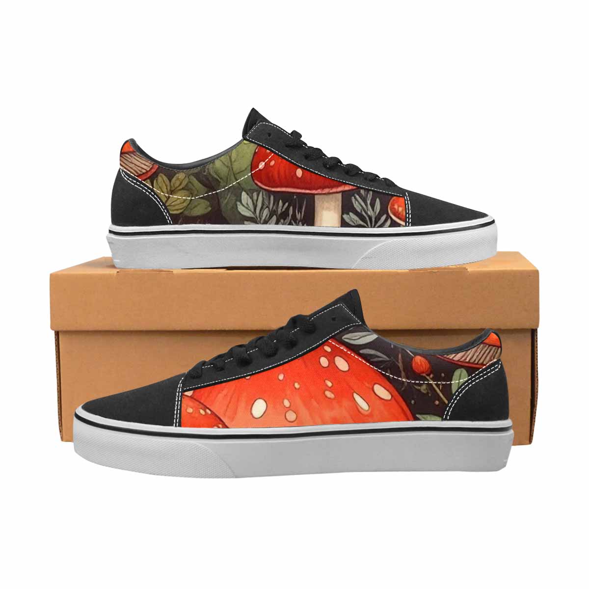 WOMEN'S Mushroom Canvas Lace-Up Dark Academia Shoes