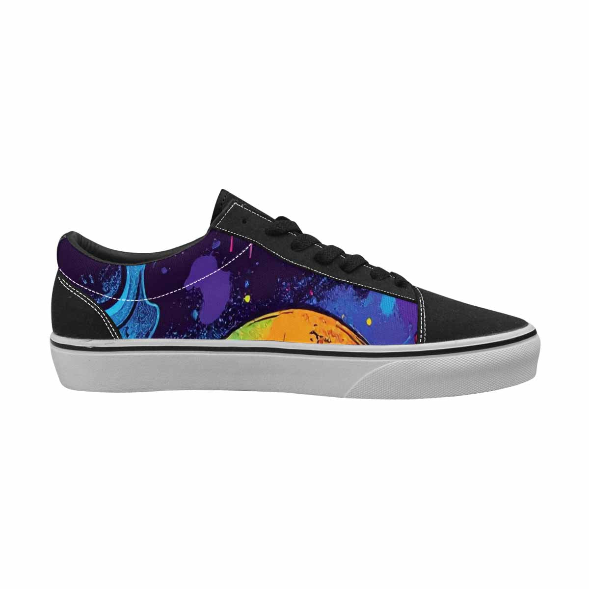 WOMEN'S Skulls Splatter Comic Canvas Lace-Up Grunge Sneakers