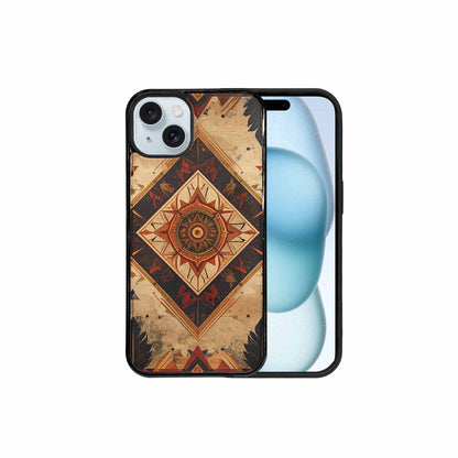 iPhone 15 Plus Case — Native American Geometric Pattern Arrows Feathers, Custom Designed Case Cover
