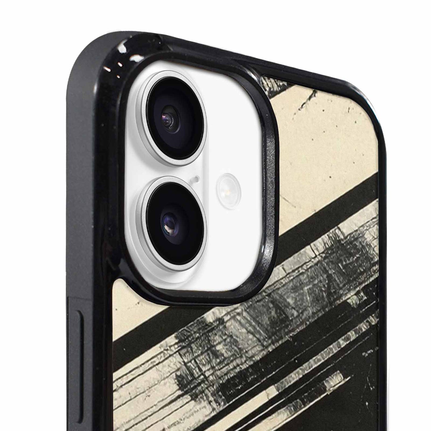 iPhone 17 Case — Black And White Solid Retro Vintage, Custom Made Phone Cover