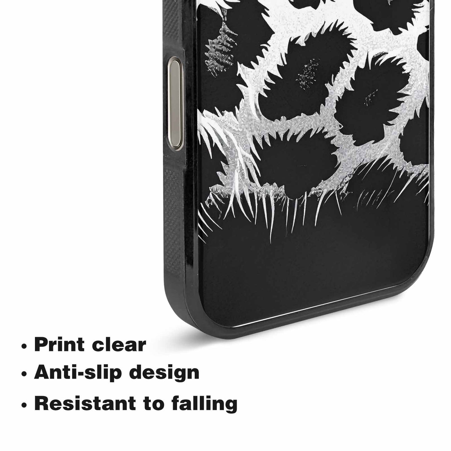 iPhone 15 Pro Max Case — Leopard Print Black And White Style, Custom Print Case Cover