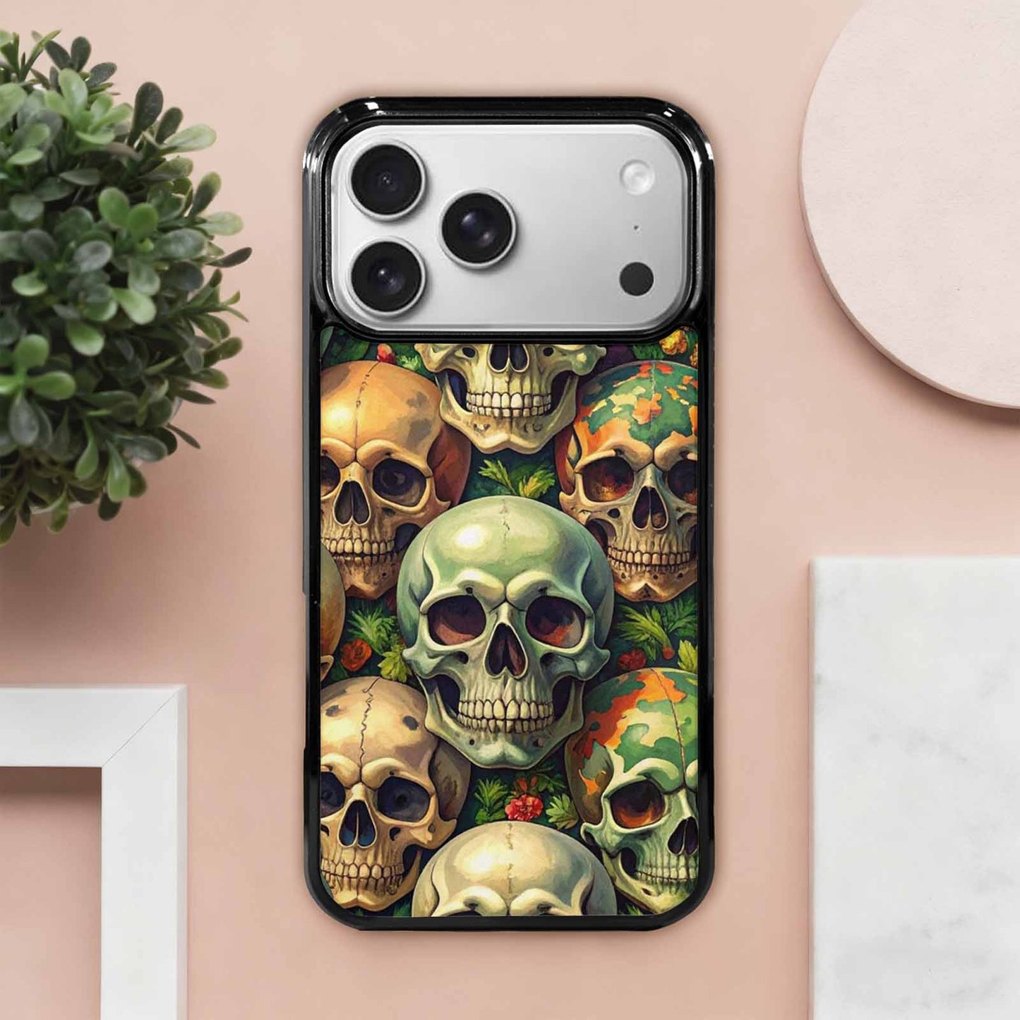 iPhone 17 Pro Max Case — Skulls Camoskulls Pattern Gothic Skulls, Original Design Phone Case
